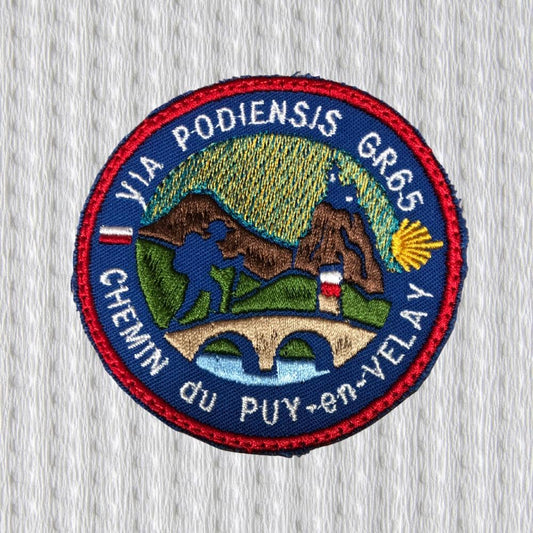 Via Podiensis GR65 Patch • Chemin du Puy-en-Velay Embroidered Camino de Santiago Badge • Hiking Backpack Patch