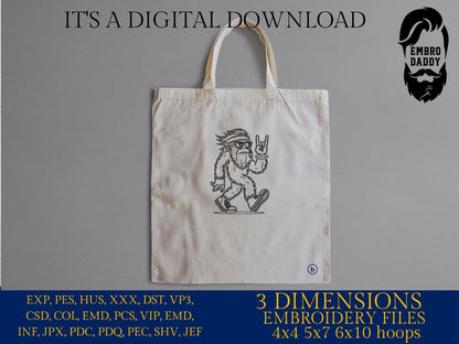 Machine Embroidery files, bigfoot funny, metal, PES, xxx, hus & more