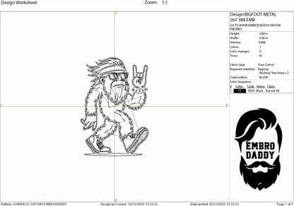 Machine Embroidery files, bigfoot funny, metal, PES, xxx, hus & more