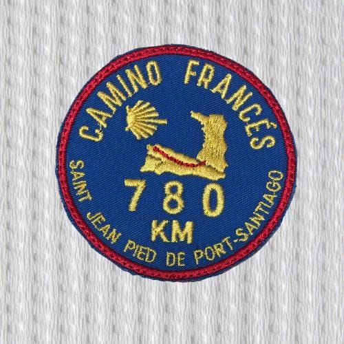 Embroidered Camino Francés Patch, Camino de Santiago Patch, Buen Camino, Pilgrim gift, 780 KM, Way of Saint James