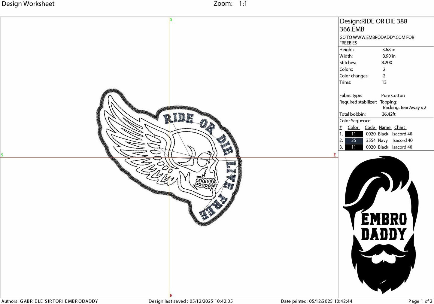 Machine Embroidery files, Ride or Die Biker, Live Free Skull, Racing Motorcycle Wings Chopper Bike, PES, dst, xxx, hus & more