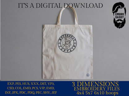 Machine Embroidery files, Motor Boating Captain, Motor Boatin ,SOB Boating Nautical, PES, xxx, hus & more
