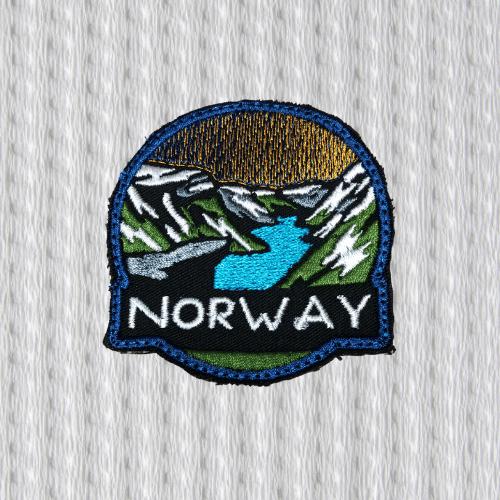 Norway Patch – Fjord & Mountain Embroidered Badge – Trolltunga - Nordic Travel Souvenir – Iron On/Sew On Patch