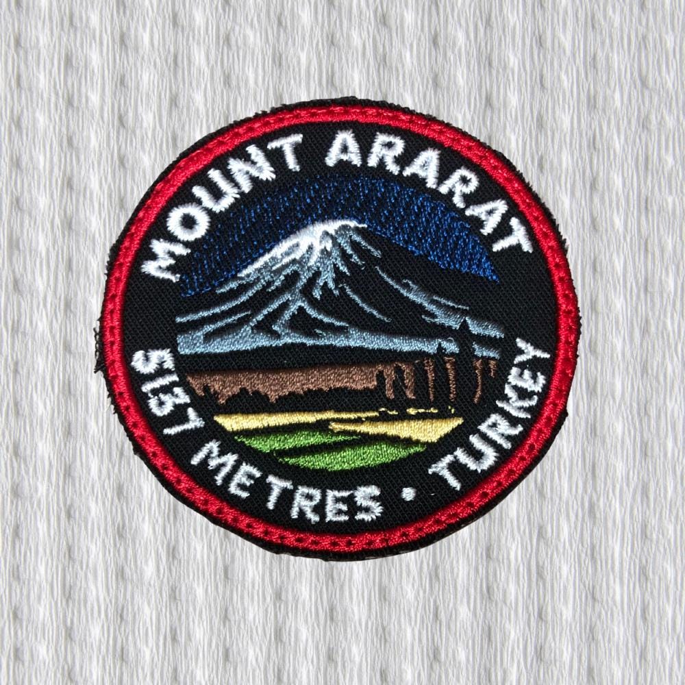 Mount Ararat Embroidered Patch • 5137 Meters Turkey Mountain Badge • Hiking Patch for Jackets, Backpacks & Gear