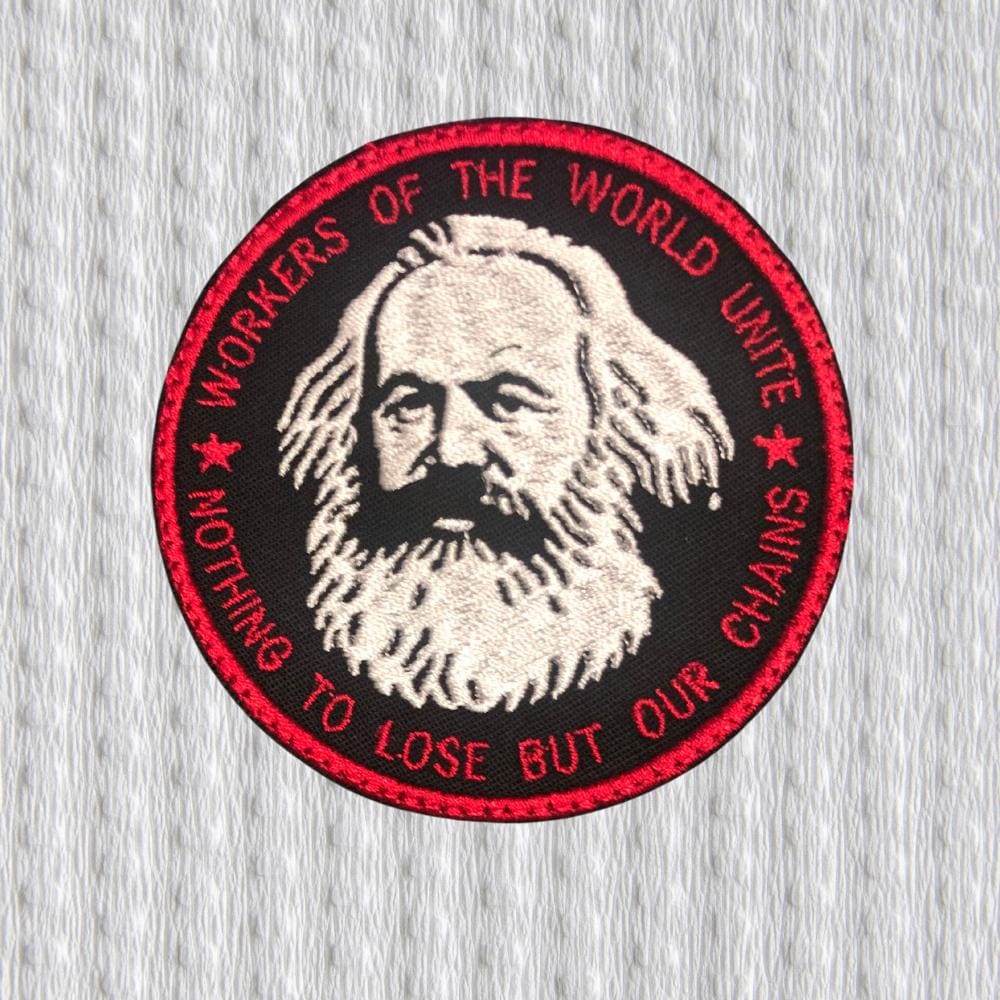 Embroidered Patch, Karl Marx Patch – “Workers of the World Unite” Embroidered Political Patch, Socialist Historical Art, Sew On, Iron On