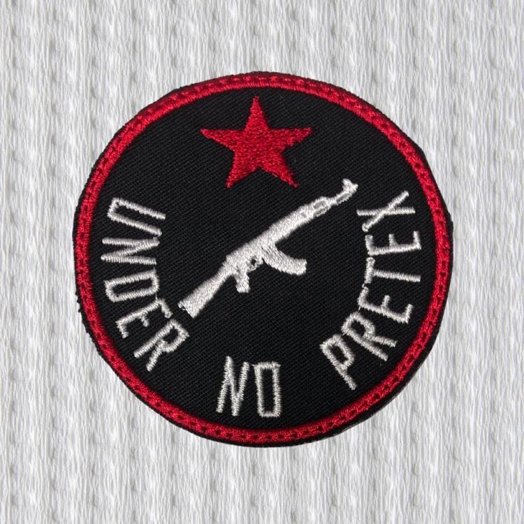 Under No Pretext, Karl Marx, Address of the Central Committee to the Communist League, Red Star, AK47, Iron-On/Sew-On Badge