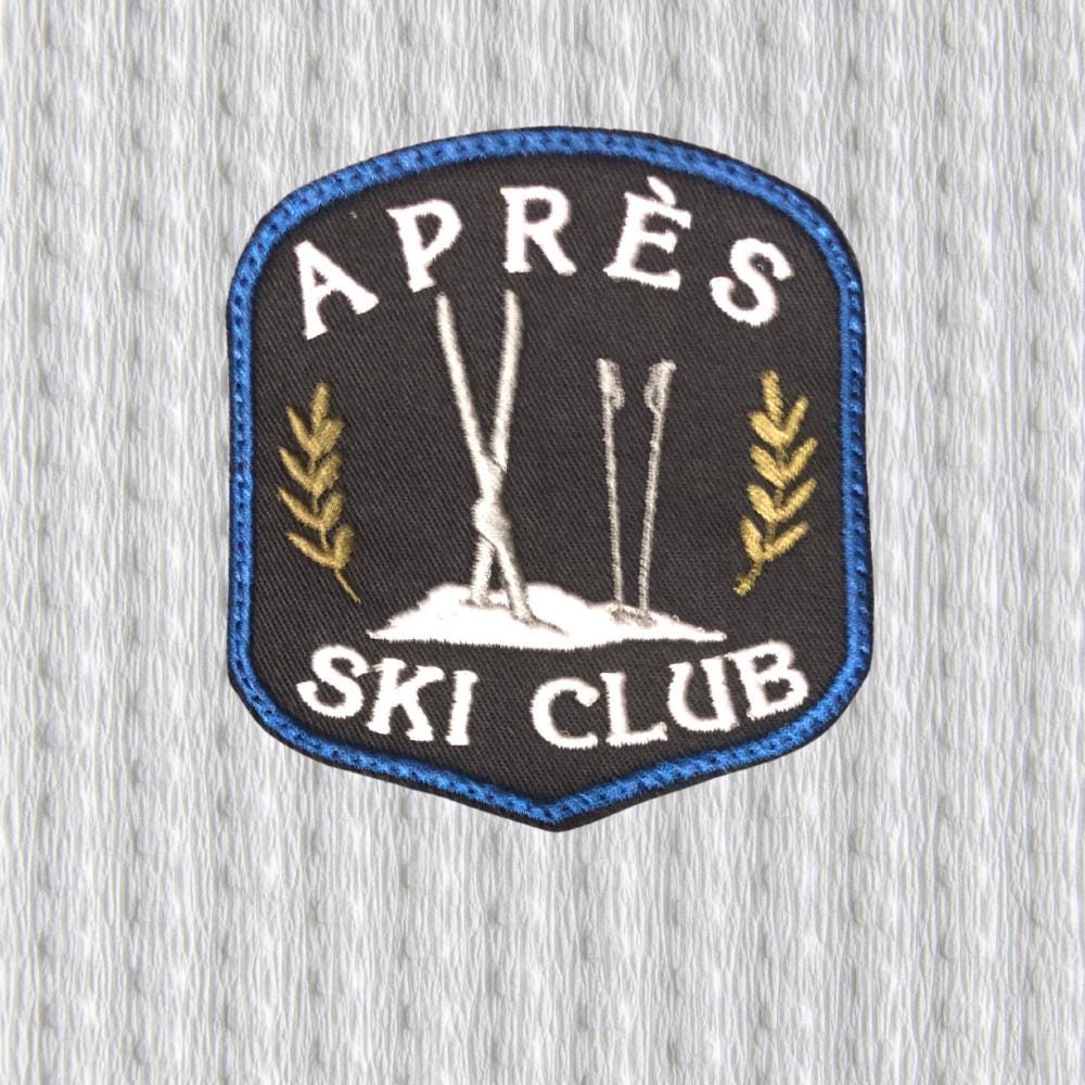 Apres Ski Club Embroidered Patch – Vintage Alpine Ski Patch, Mountain Style Badge