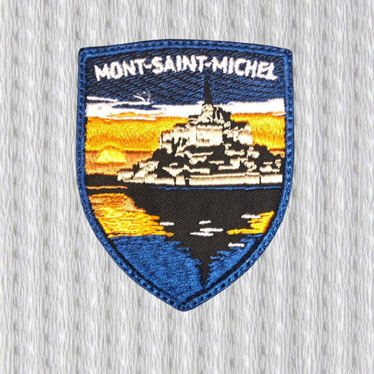 Mont-Saint-Michel Embroidered Patch – Normandy Landmark Badge, France Travel Patch, Medieval Abbey Shield Patch