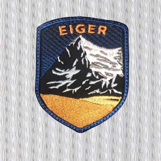 Eiger Mountain Embroidered Patch – Alpine Shield Badge, Swiss Alps, Hiking Climbing Patch