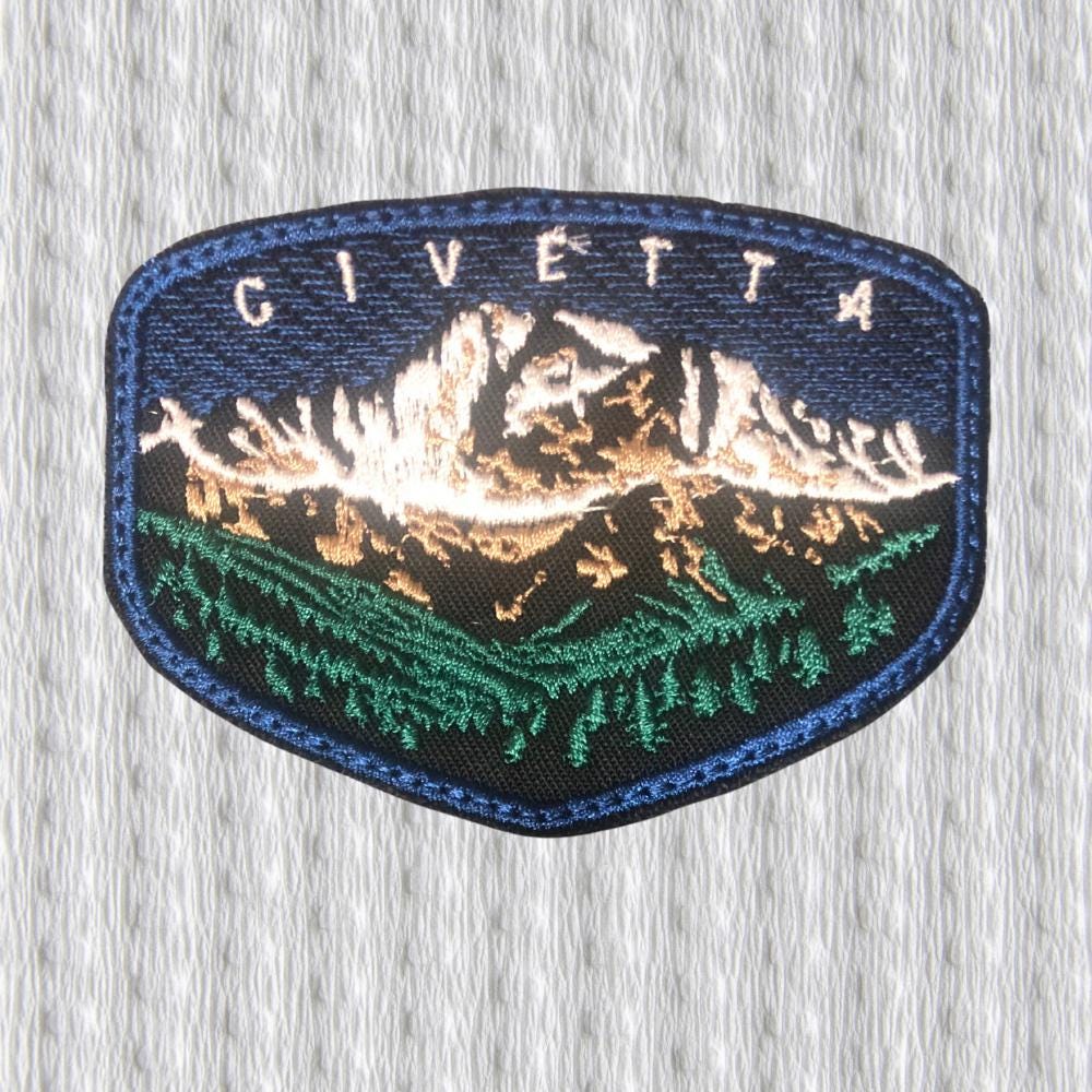 Toppa Ricamata “Civetta” – Patch Dolomiti, Emblema Montagna, Souvenir Italia, Applicazione Termoadesiva per Zaini e Giacche