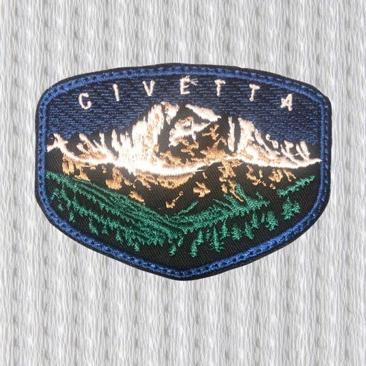 Toppa Ricamata “Civetta” – Patch Dolomiti, Emblema Montagna, Souvenir Italia, Applicazione Termoadesiva per Zaini e Giacche