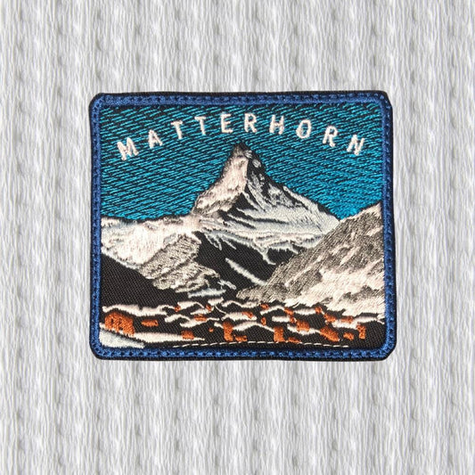 Matterhorn Mountain Embroidered Patch – Alpine Shield Badge, Swiss Alps, Hiking Climbing Patch