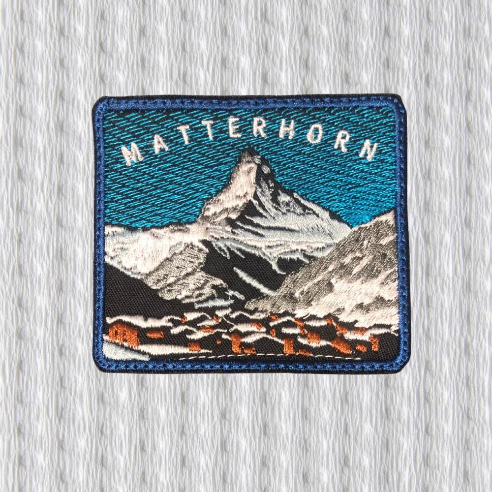 Matterhorn Mountain Embroidered Patch – Alpine Shield Badge, Swiss Alps, Hiking Climbing Patch