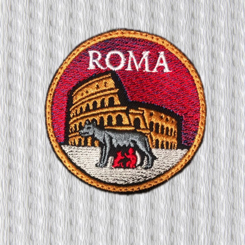 Rome Patch – Roma - Colosseum & She-Wolf Embroidery – Italy Souvenir Badge – Iron On/Sew On Patch – Travel Gift
