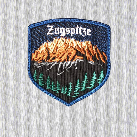 Zugspitze Mountain Embroidered Patch – Alpine Hiking Badge, Germany Alps Iron On Patch, Outdoor Adventure Patch