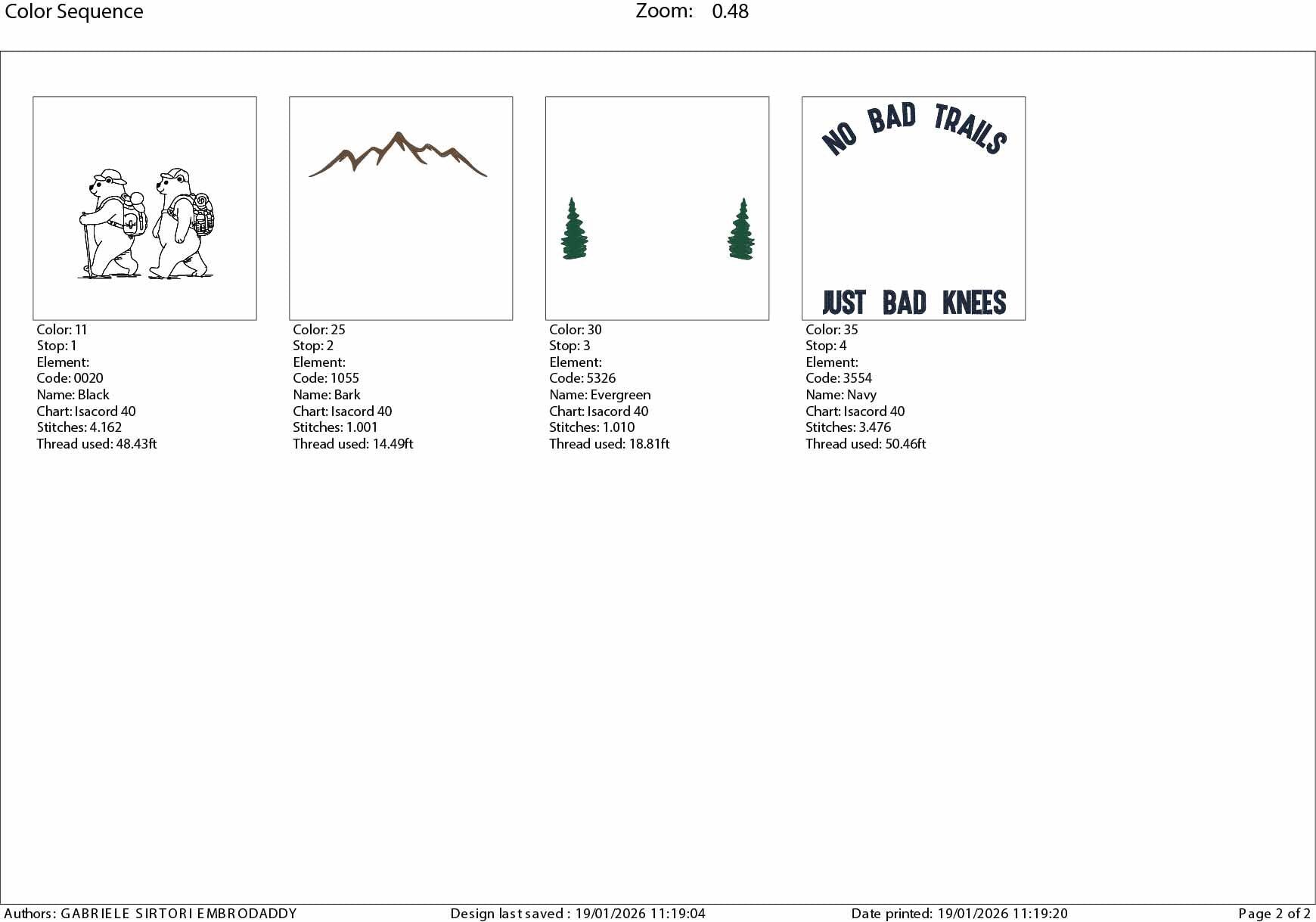 Machine Embroidery files, No Bad Trails Just Bad Knees, Outdoors, Hiking Bears, Nature, PES, xxx, hus & more