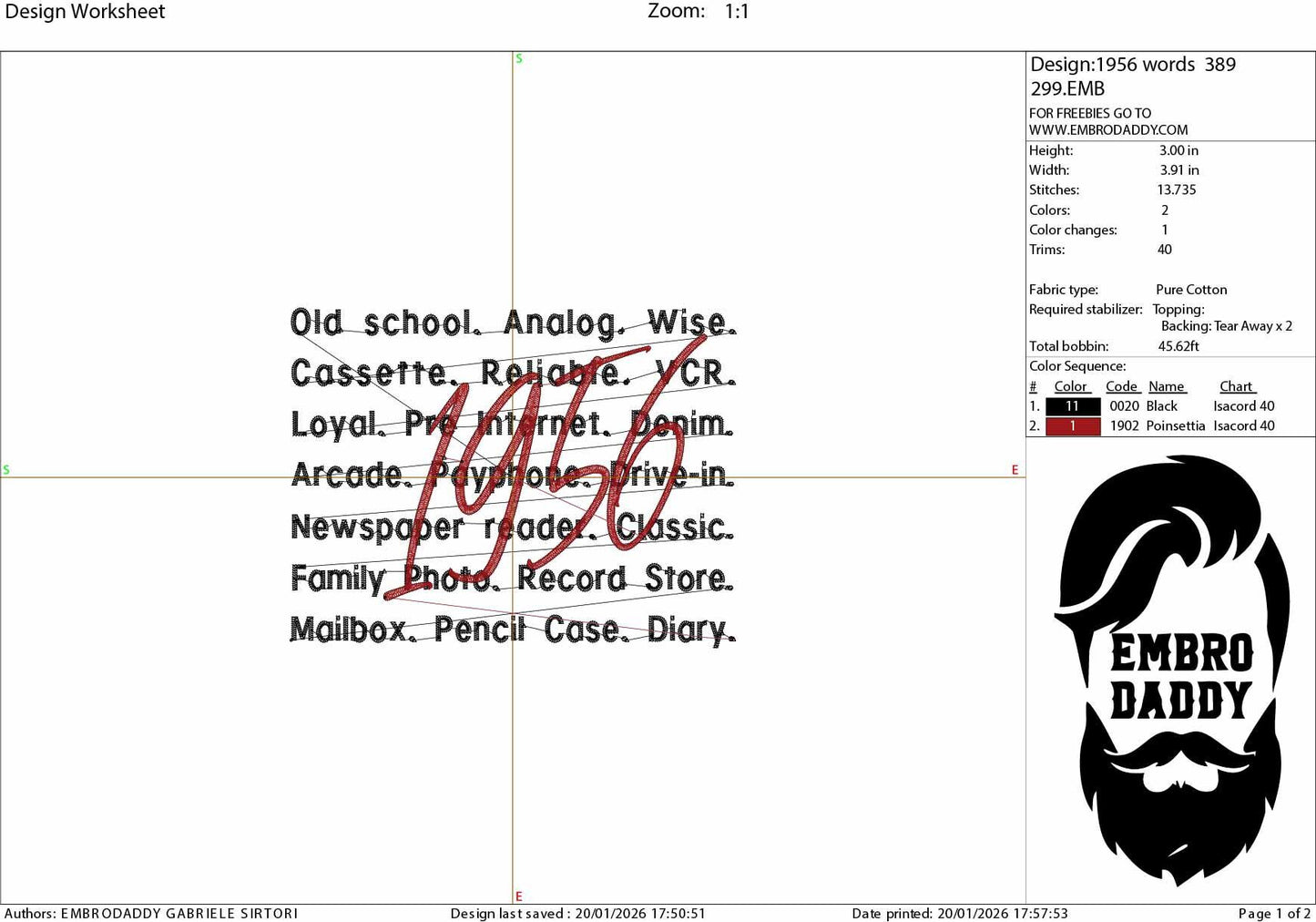 Machine Embroidery files, 1956, 1956 words, 60th Birthday, 50 year of being awesome, birthday funny, PES, xxx, hus & more