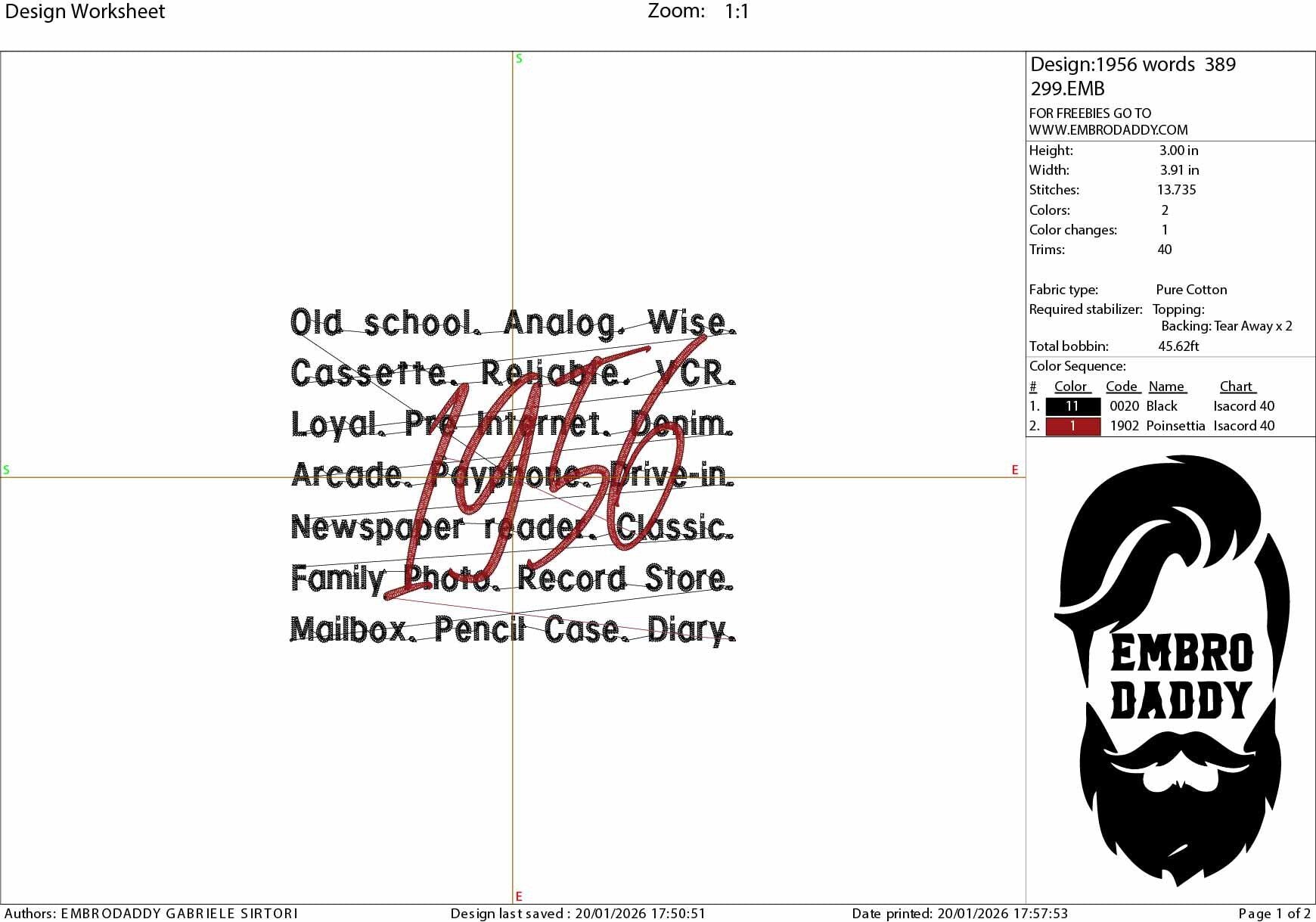 Machine Embroidery files, 1956, 1956 words, 60th Birthday, 50 year of being awesome, birthday funny, PES, xxx, hus & more