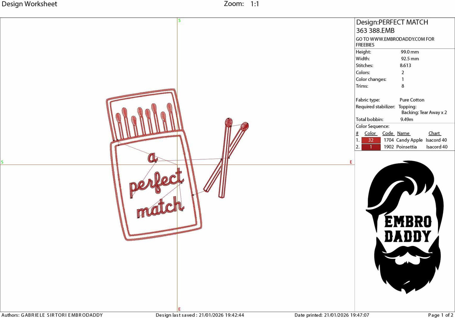 Machine Embroidery files, a perfect match, Preppy Matches, Matchbox, Matchbook, Matchstick, Love, Relationship, PES, xxx, hus & more