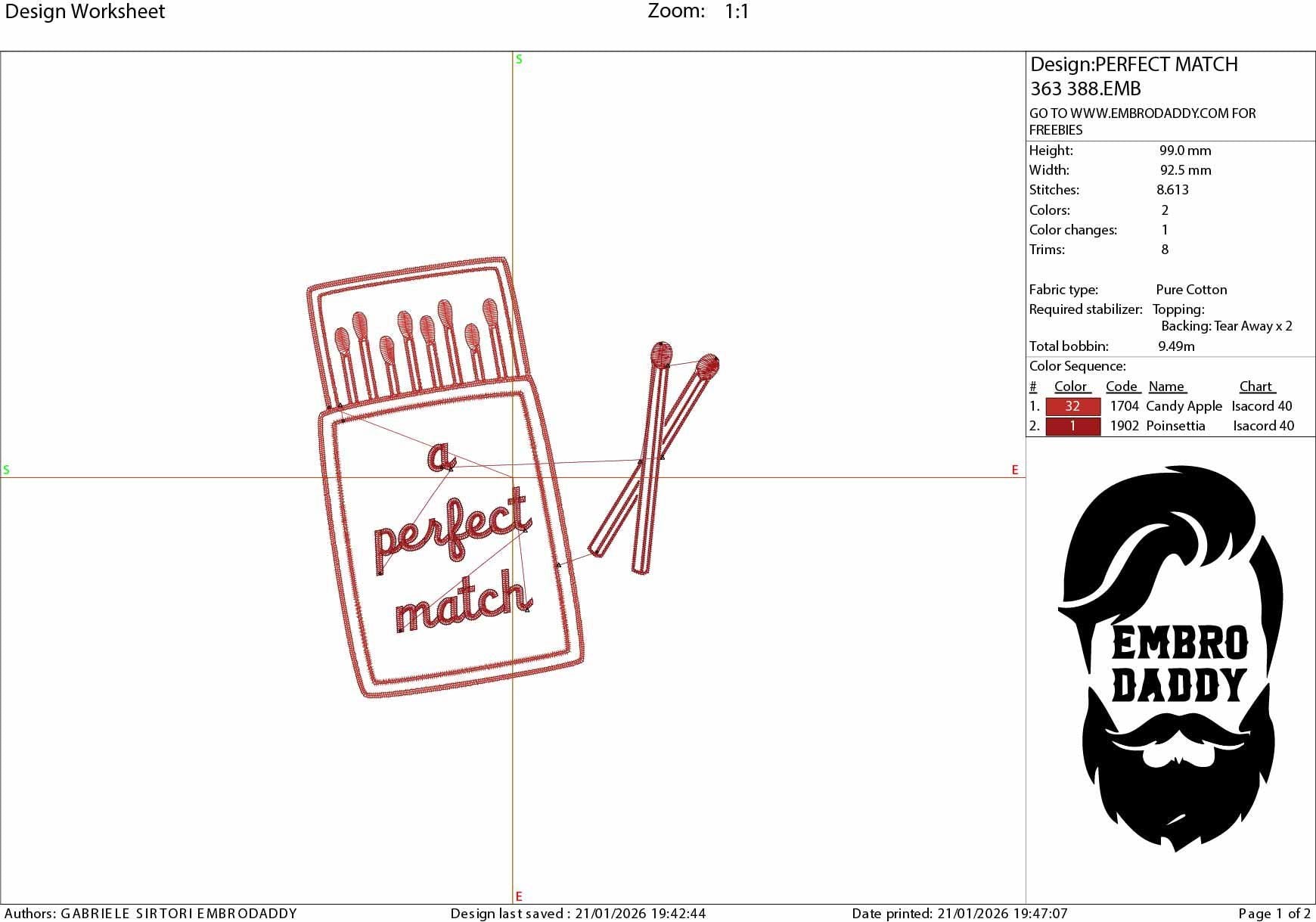 Machine Embroidery files, a perfect match, Preppy Matches, Matchbox, Matchbook, Matchstick, Love, Relationship, PES, xxx, hus & more