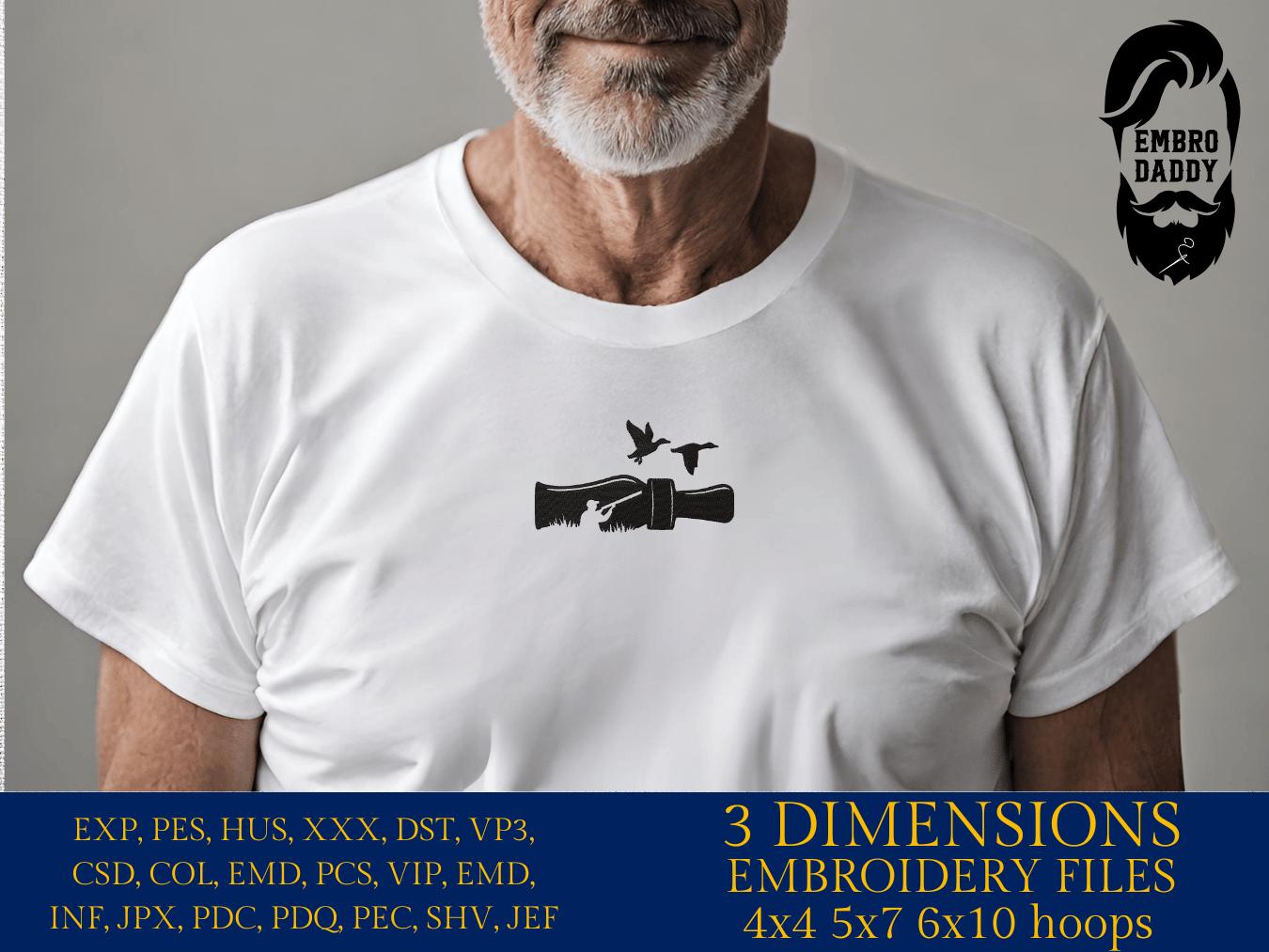 Machine Embroidery files, Duck Hunting, Duck Call, Hunting Season, PES, xxx, hus, dst & more