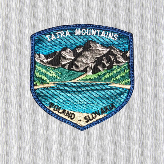 Tatra Mountains Alpine Lake Patch – Poland Slovakia Travel Embroidered Patch – Mountain Landscape Badge - Morskie Oko