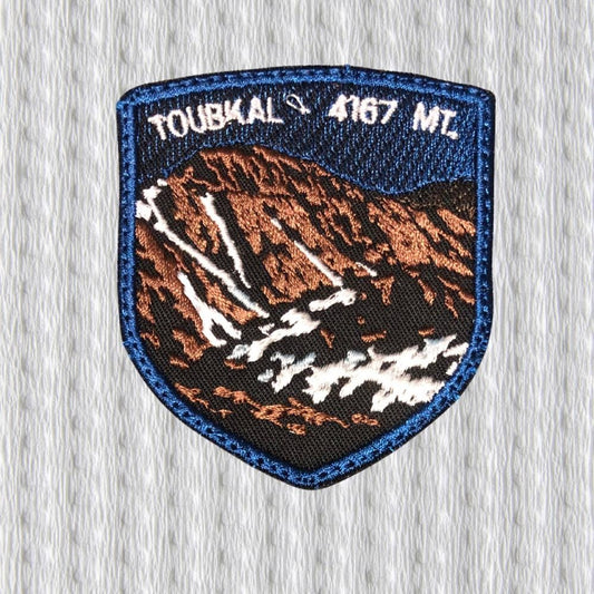 Mount Toubkal Embroidered Patch – 4167 m Atlas Mountains Badge – Morocco Hiking Summit Shield Patch
