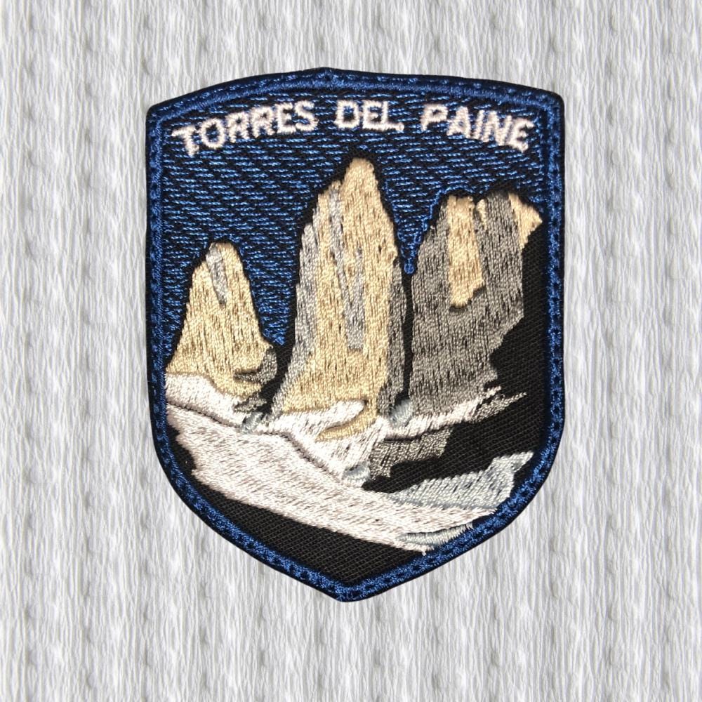 Torres del Paine Patagonia Patch – Hiking Badge – Chile Mountain Embroidered Patch for Backpack – Trekking Gift
