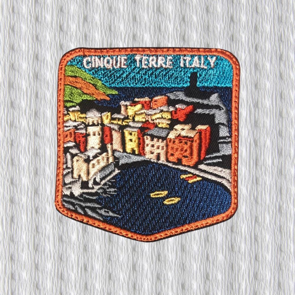 Cinque Terre Italy Embroidered Patch – Italian Coastal Village Travel Souvenir