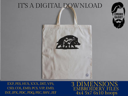 Machine Embroidery files, boar, hog, hunter, PES, DST, xxx, hus and more