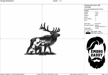 Machine Embroidery files, elk, hunter, PES, DST, xxx, hus and more