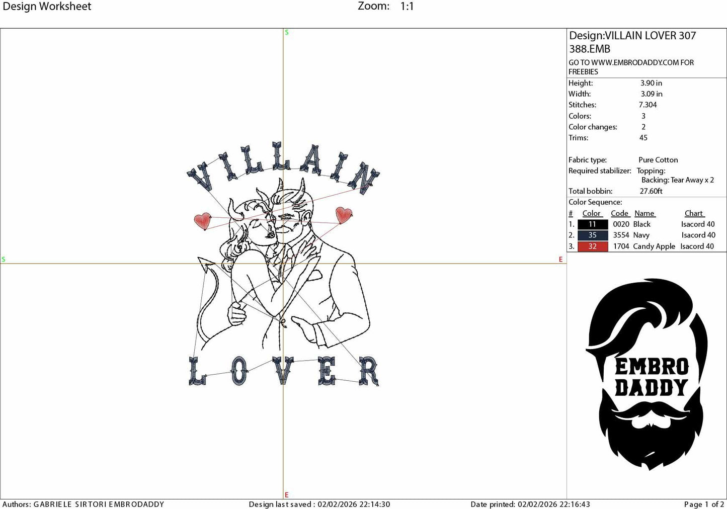 Machine Embroidery files, Villain lover, Retro Design, PES, xxx, hus & more