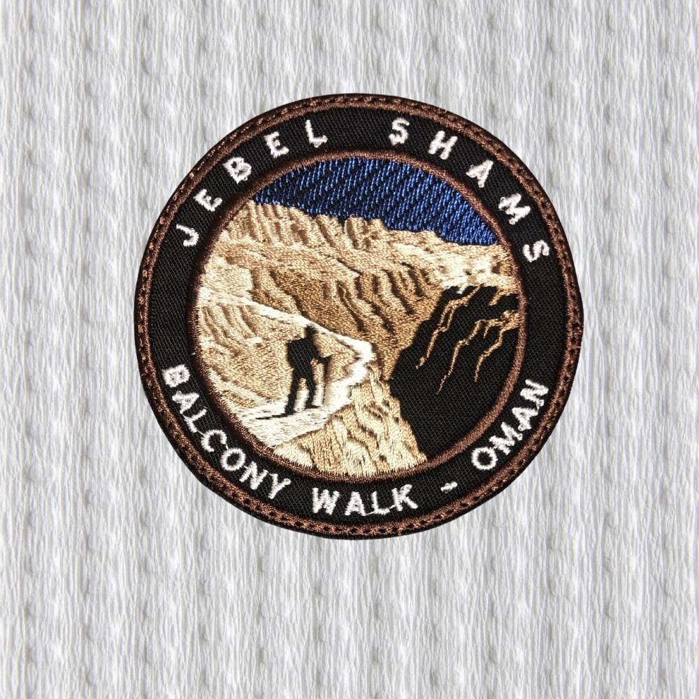 Jebel Shams Patch – Balcony Walk Oman – Middle East Hiking Embroidered Badge – Canyon Trek Travel Patch
