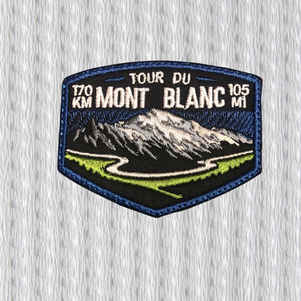 Tour du Mont Blanc Embroidered Patch – Shield Hiking Badge, Mont Blanc Trail 170 km, Alpine Trek Patch