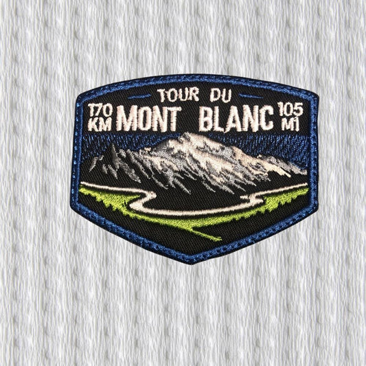 Tour du Mont Blanc Embroidered Patch – Shield Hiking Badge, Mont Blanc Trail 170 km, Alpine Trek Patch
