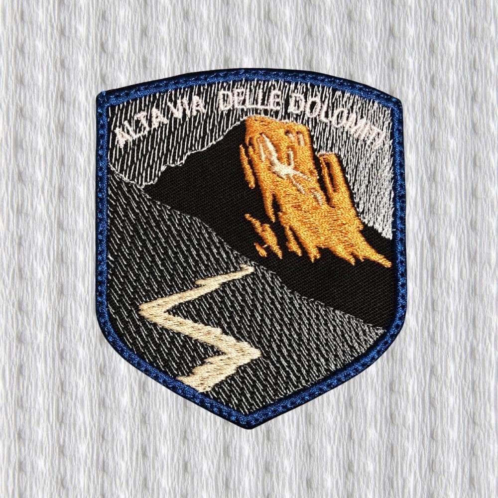 Alta Via delle Dolomiti Embroidered Patch – Shield Hiking Badge, Dolomites Long Trail, Alpine Adventure Patch