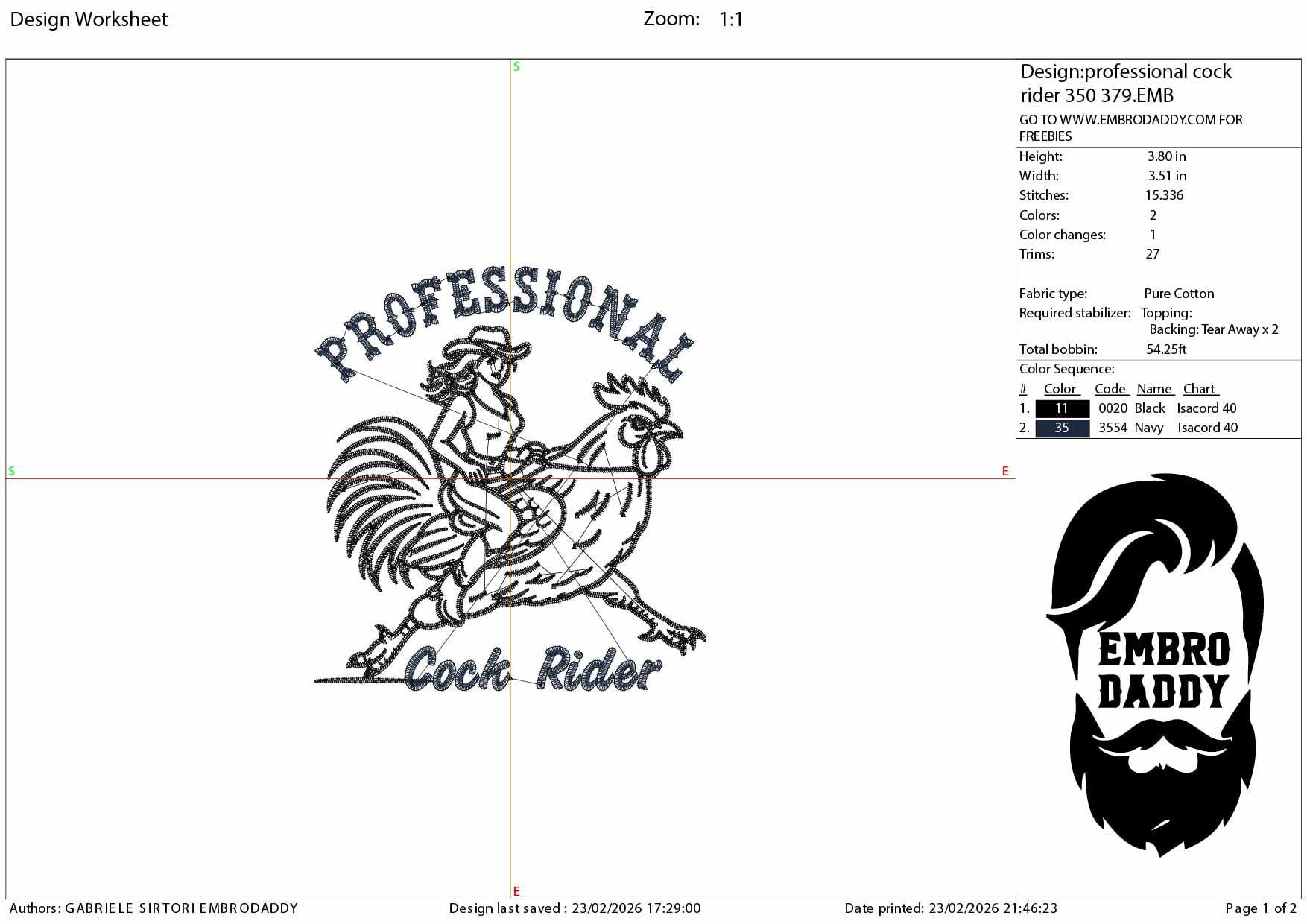 Machine Embroidery files, Professional Cock Rider | Funny Adult Humor, PES, dst, hus & more