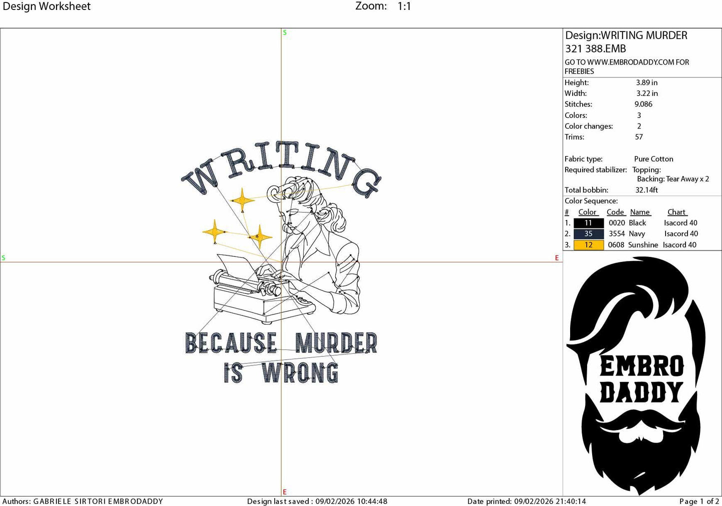 Machine Embroidery files, writing because murder is wrong, Vintage, Retro, Funny, Funny Sarcastic, PES, DST, xxx, hus & more
