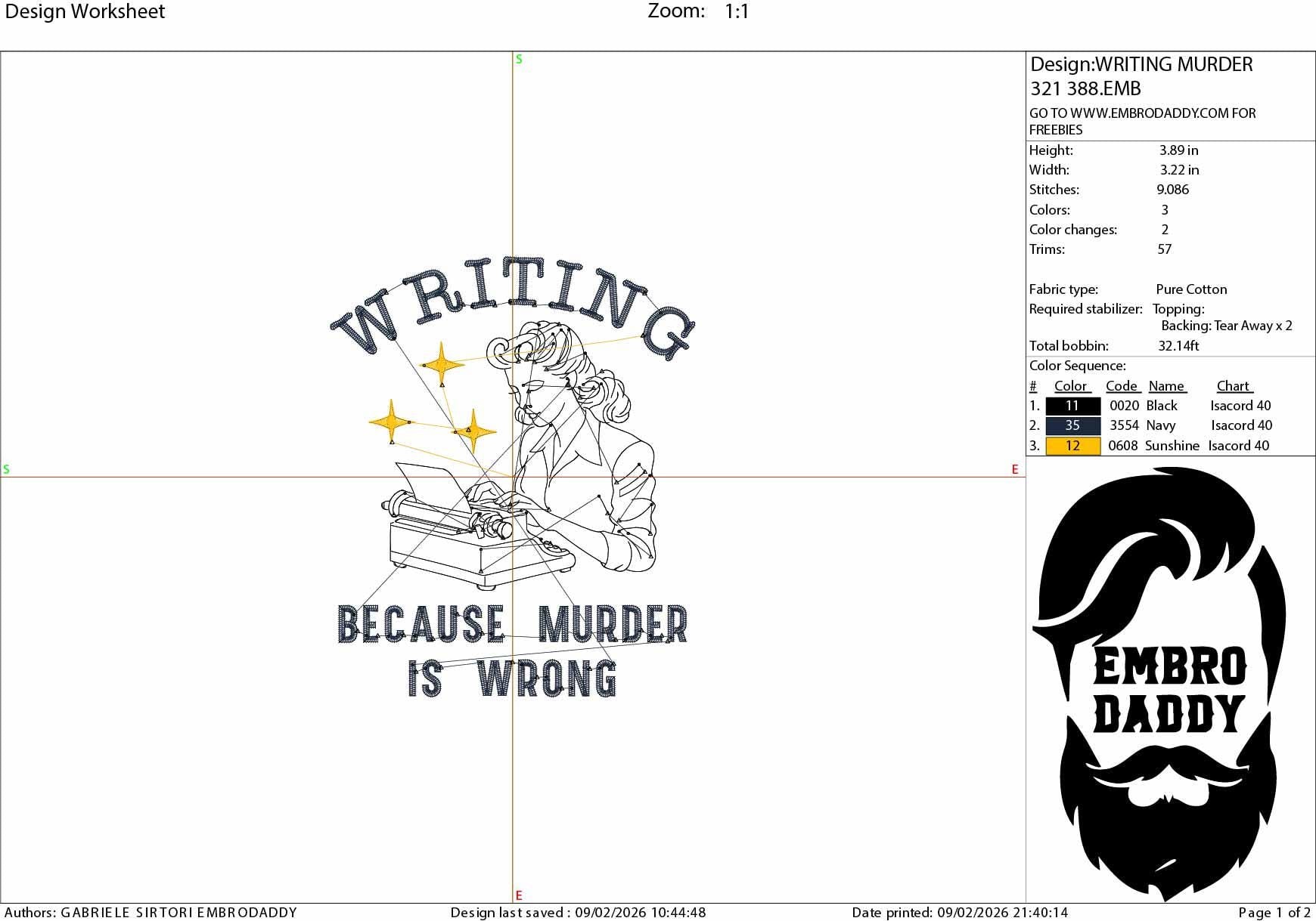 Machine Embroidery files, writing because murder is wrong, Vintage, Retro, Funny, Funny Sarcastic, PES, DST, xxx, hus & more