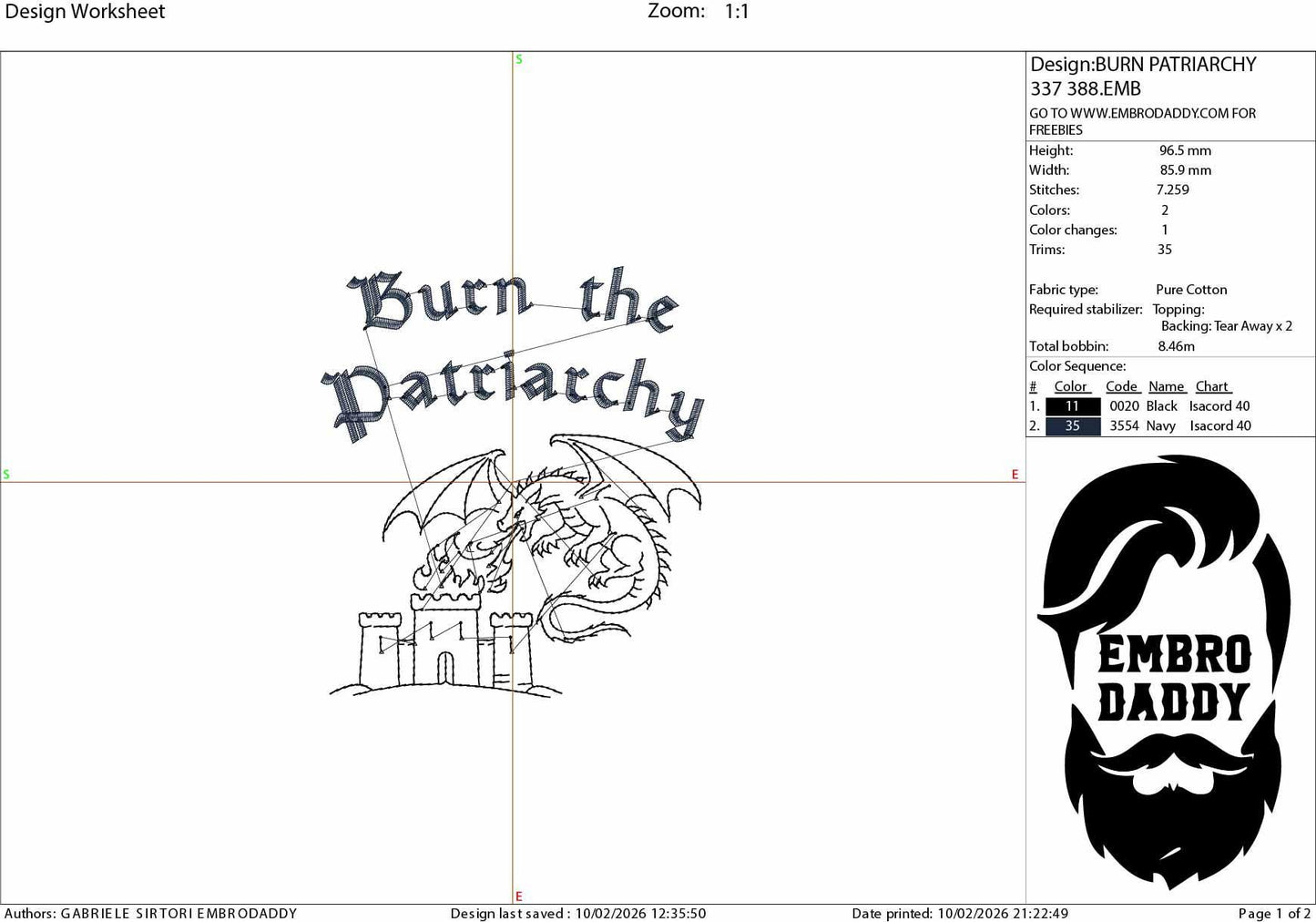 Machine Embroidery files, petrify the Patriarchy, Political, Empowerment Feminist, Social Justice, Human Rights, PES, dst, xxx, hus & more