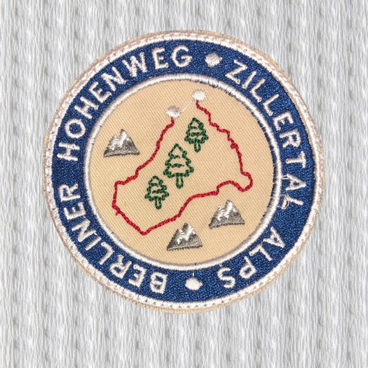 Berliner Höhenweg Zillertal Alps Embroidered Patch – Austria Hiking Trail Badge, Alpine Route Patch