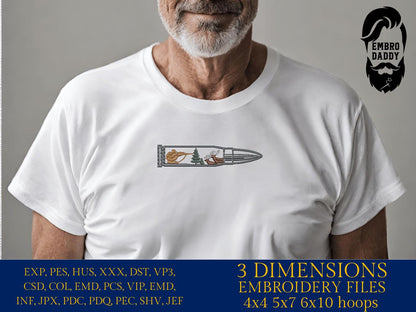 Machine Embroidery files, Hunter buck bullet, PES, xxx, hus & more