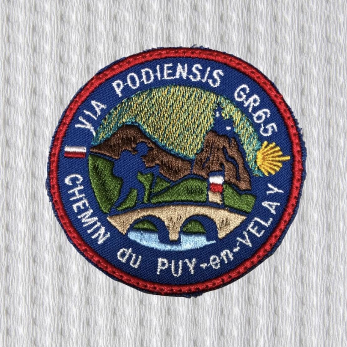 Via Podiensis GR65 Patch • Chemin du Puy-en-Velay Embroidered Camino de Santiago Badge • Hiking Backpack Patch