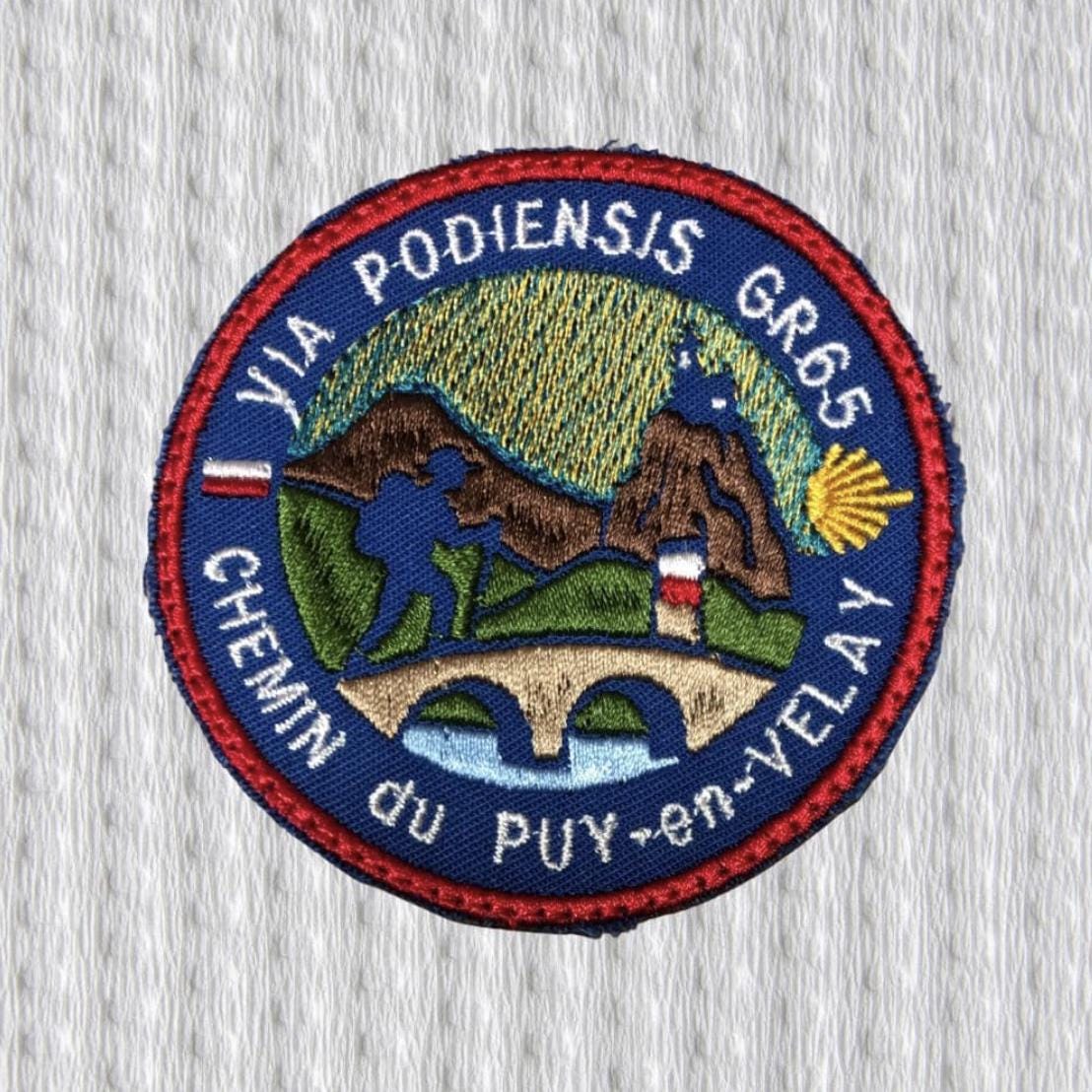 Via Podiensis GR65 Patch • Chemin du Puy-en-Velay Embroidered Camino de Santiago Badge • Hiking Backpack Patch
