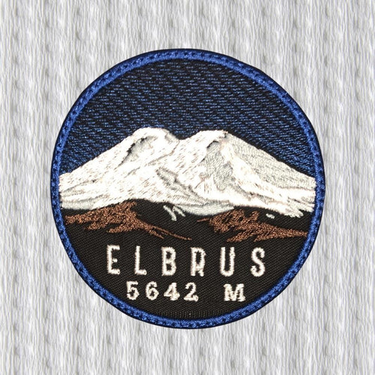 Mount Elbrus Patch 5642m – Caucasus Embroidered Badge – Seven Summits Climbing Patch – Mountain Iron On / Sew On