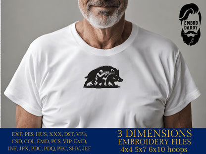 Machine Embroidery files, boar, hog, hunter, PES, DST, xxx, hus and more