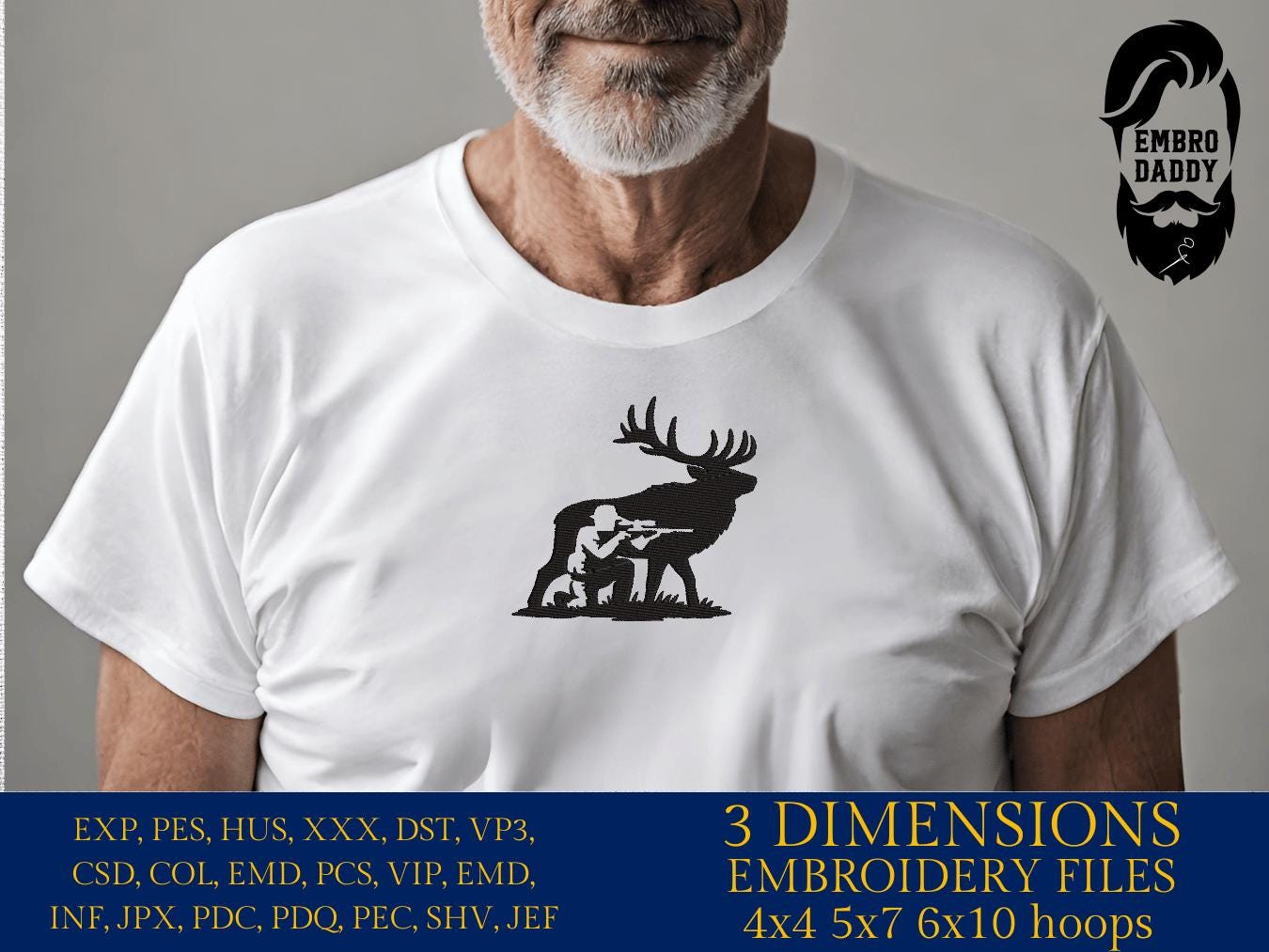 Machine Embroidery files, elk, hunter, PES, DST, xxx, hus and more