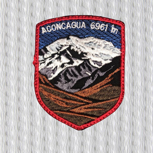Aconcagua Patch 6961 m – Argentina Andes Embroidered Shield Patch – South America Highest Peak – Mountaineering Iron On Badge