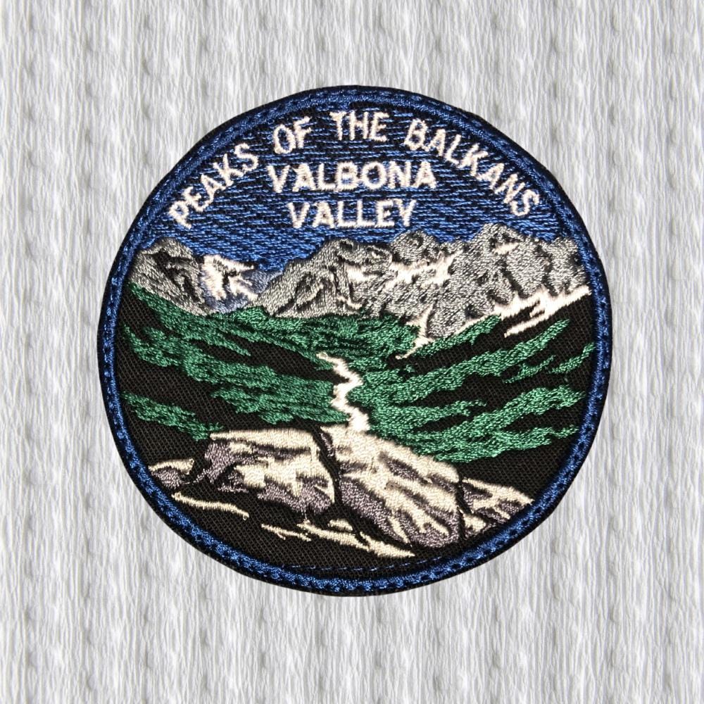 Peaks of the Balkans Patch – Valbona Valley Embroidered Badge – Albania Hiking Trail – Mountain Trekking Souvenir