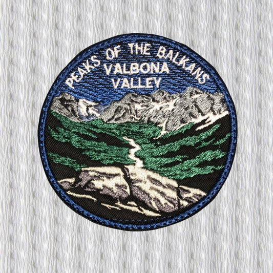 Peaks of the Balkans Patch – Valbona Valley Embroidered Badge – Albania Hiking Trail – Mountain Trekking Souvenir